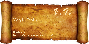 Vogl Iván névjegykártya